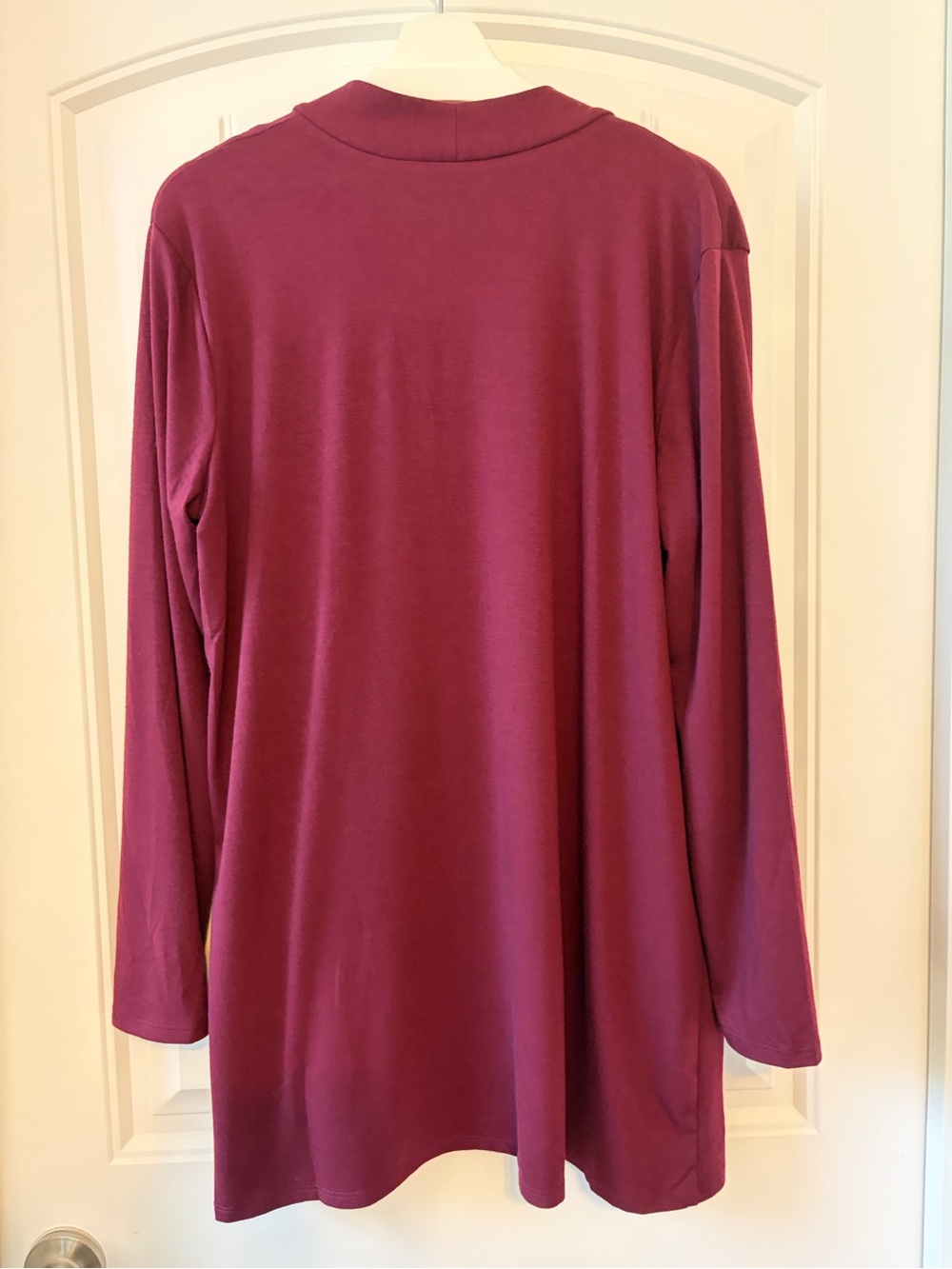 Chic Soul Open-Front Flowy Cardigan with Pockets, Burgundy